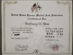 USKMAF 7th Dan Certificate